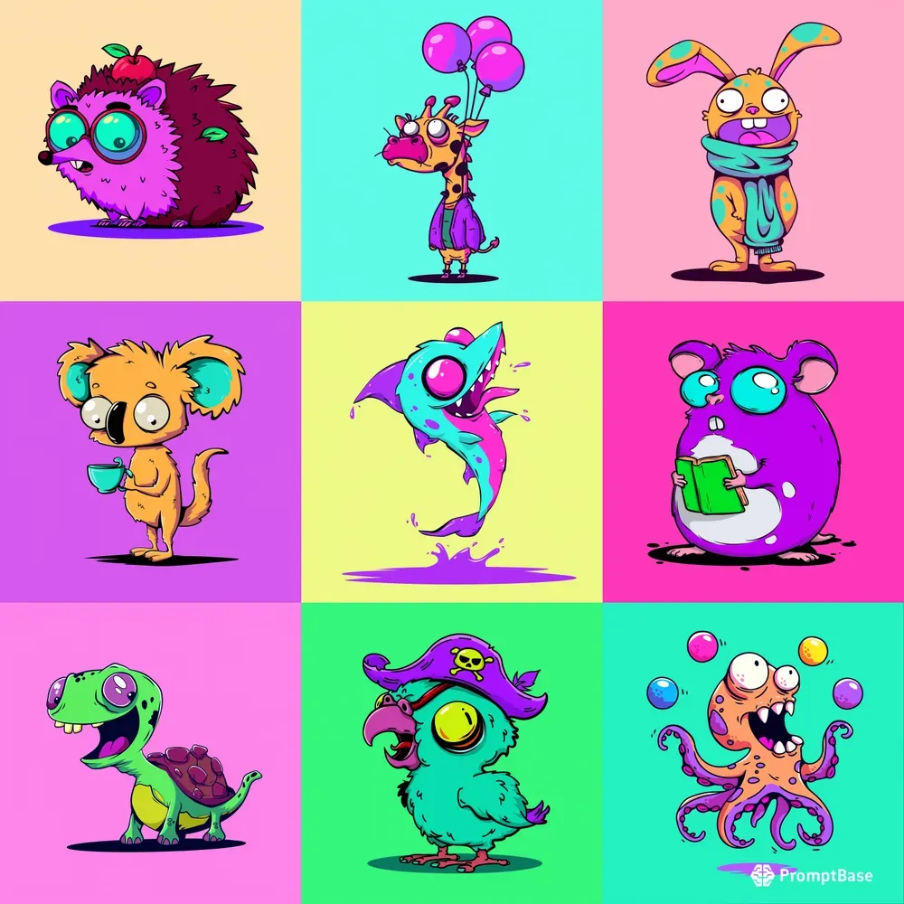 Funky Cartoon Animal Illustrations