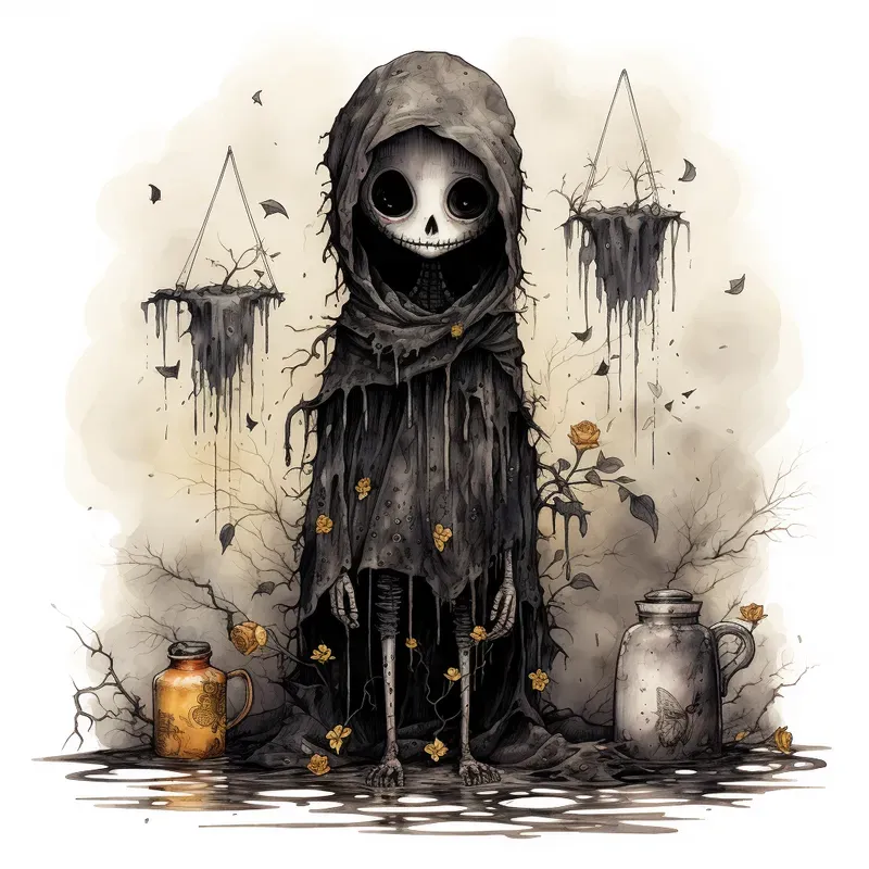 Whimsical Gothic Cartoon Drawings