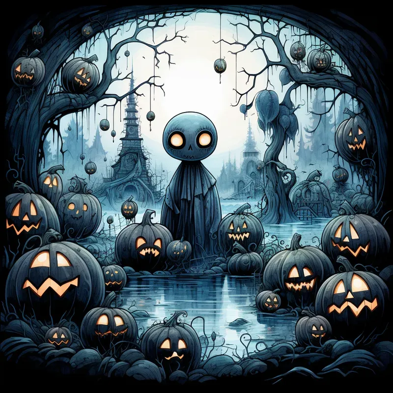 Whimsical Gothic Cartoon Drawings