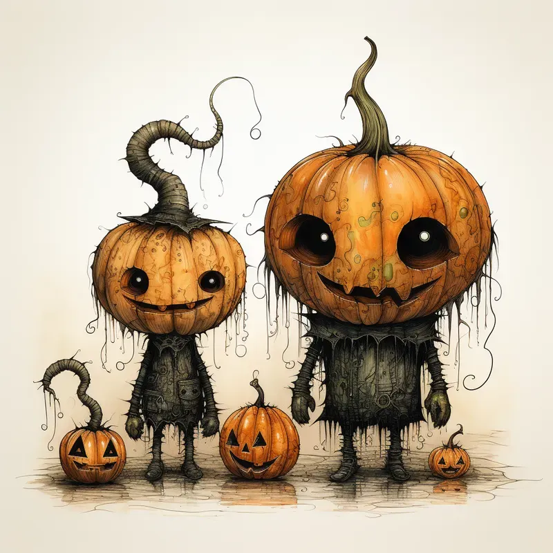 Whimsical Gothic Cartoon Drawings