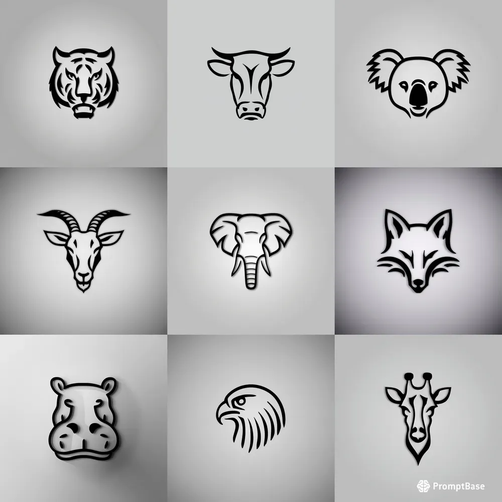 Monochrome Animals Logos
