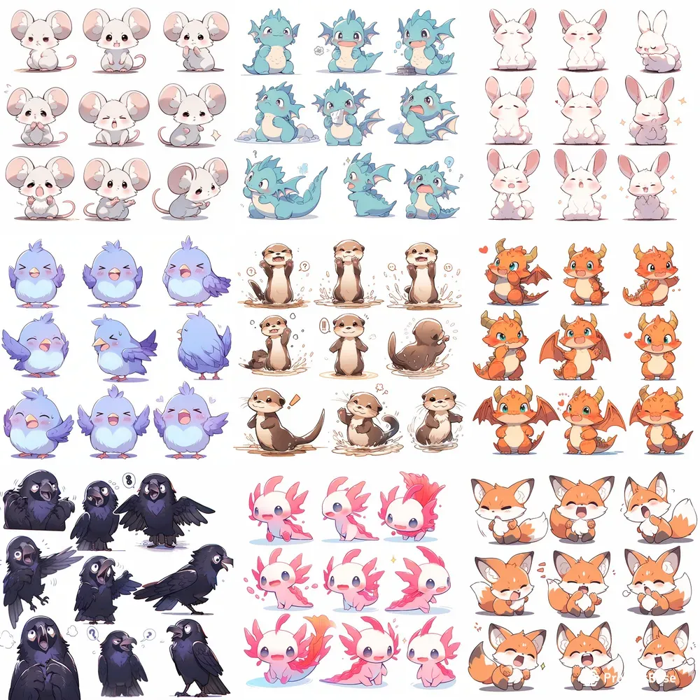 Cute Creature Stickers Emotes