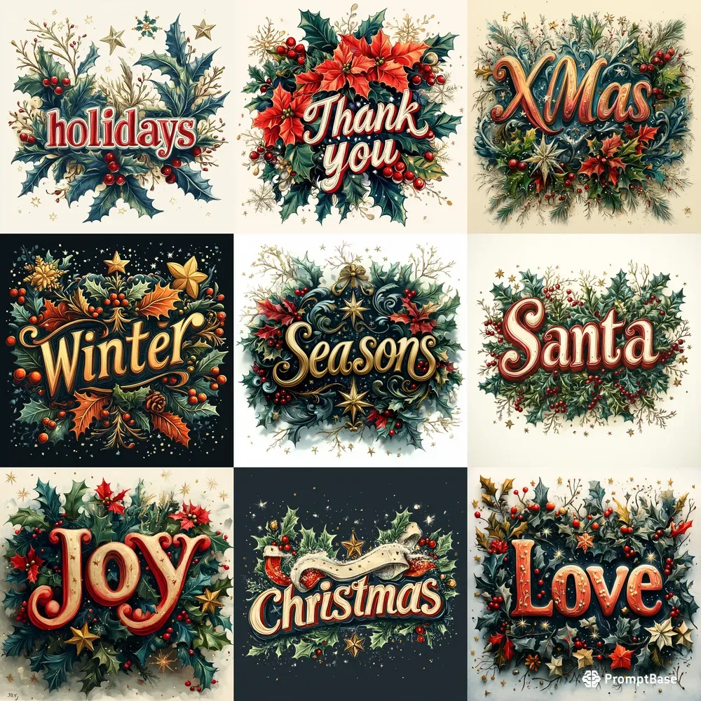 Christmas Typography Logos