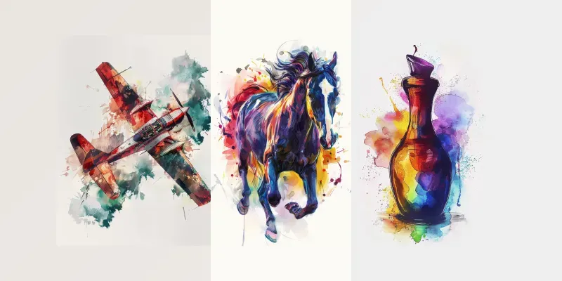 Colorful Japanese Ink Wash Painting generated by undefined