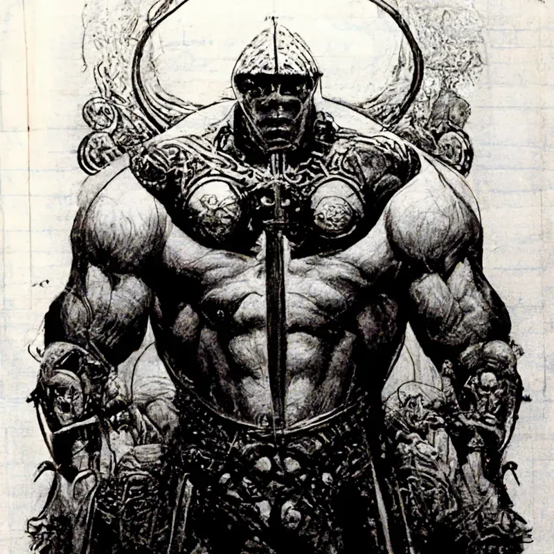 Black And White Ink 1980 Fantasy Novel Drawings