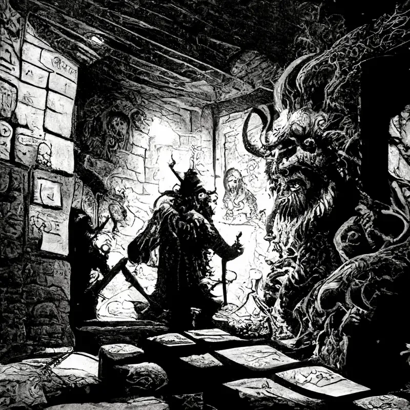 Black And White Ink 1980 Fantasy Novel Drawings