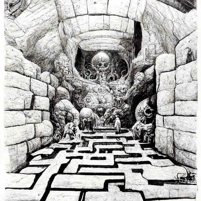 Black And White Ink 1980 Fantasy Novel Drawings