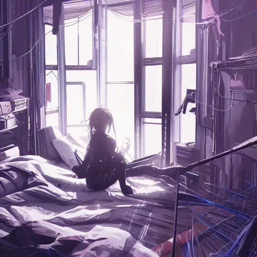 Cyberpunk Apartment Bedroom