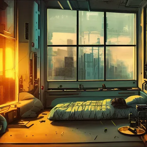 Cyberpunk Apartment Bedroom