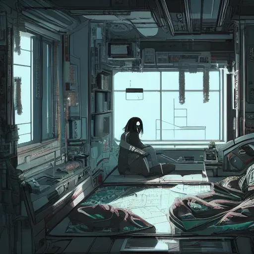 Cyberpunk Apartment Bedroom