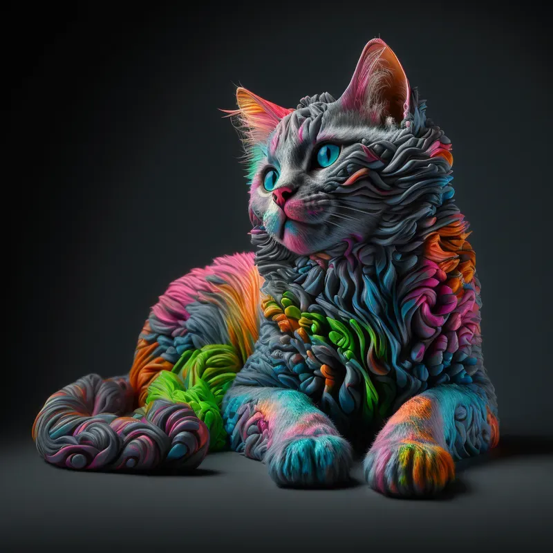 Rainbow Plasticine Animal Sculptures
