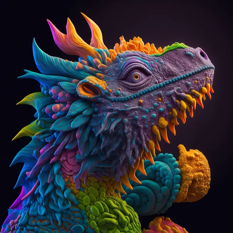 Rainbow Plasticine Animal Sculptures
