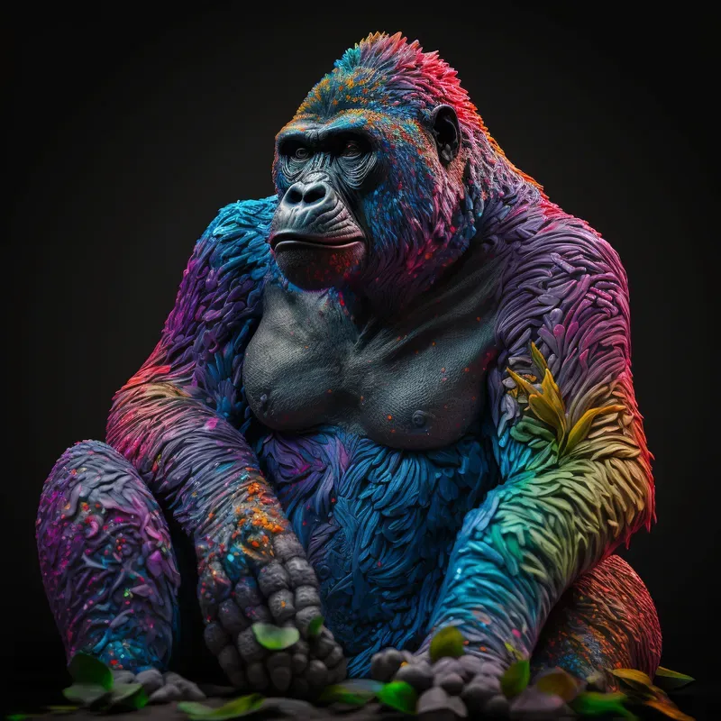 Rainbow Plasticine Animal Sculptures