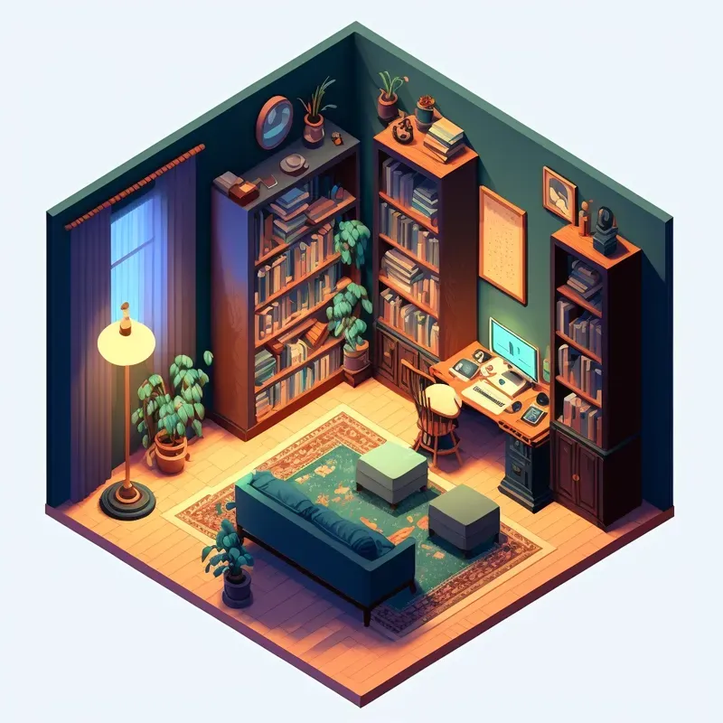 Cute Video Game Concepts Isometric Rooms For Houses