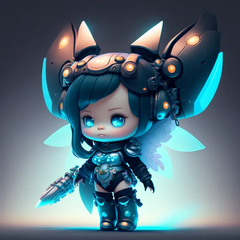 Cute Chibi Mech Warrior Girls