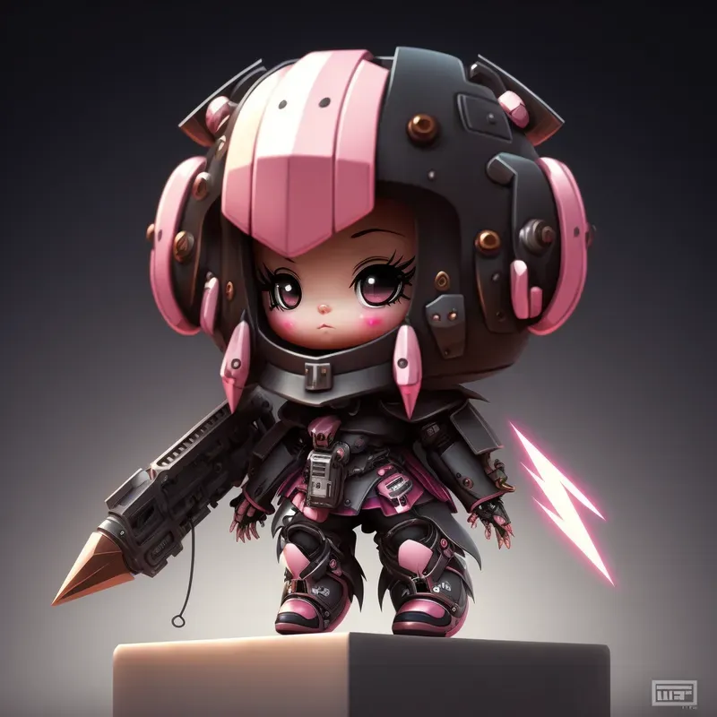 Cute Chibi Mech Warrior Girls