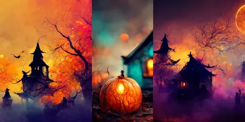 Colorful Halloween Wallpaper generated by midjourney