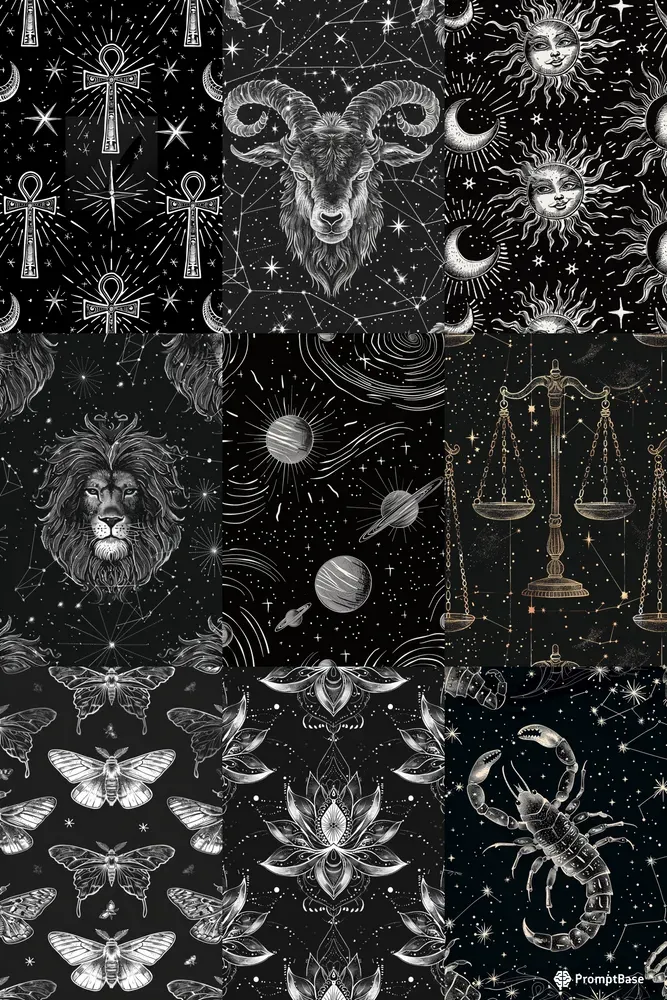 Seamless Pattern Celestial Designs