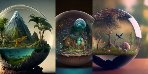 Worlds In A Sphere generated by midjourney