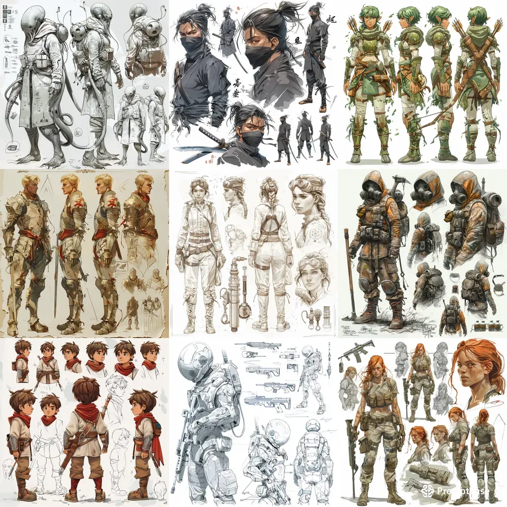 Game Concept Character Sheets