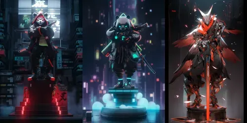 Customizable Neon Cyberpunk Ninjas generated by midjourney