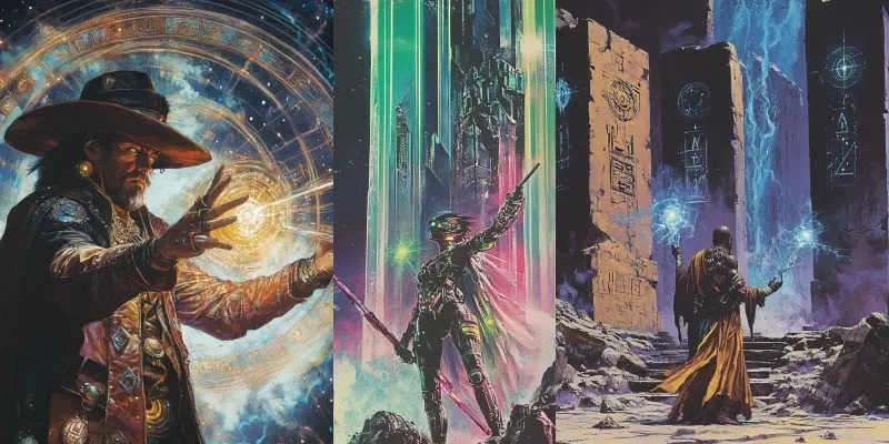 Complex 80s Scifi Fantasy Magazine Art