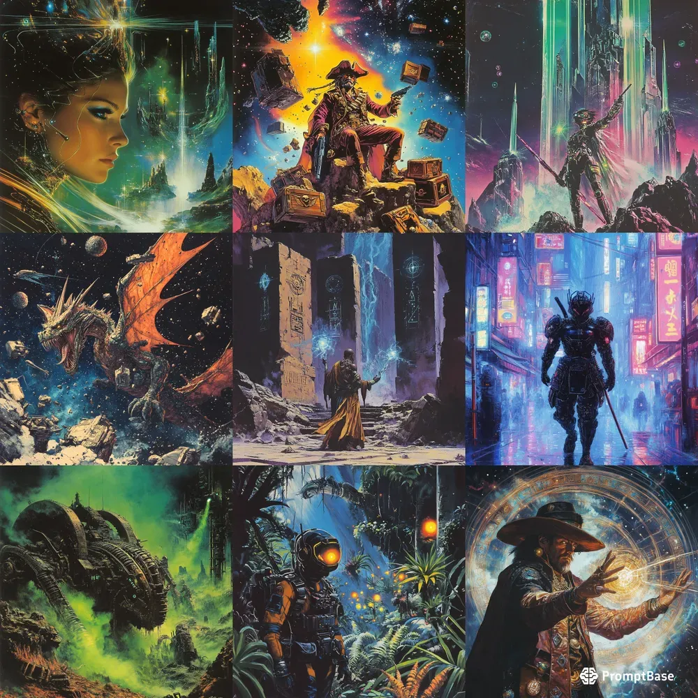 Complex 80s Scifi Fantasy Magazine Art