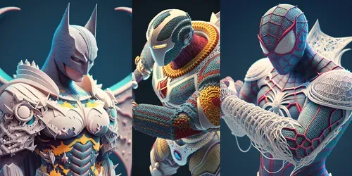 Knit Styled Superheroes generated by midjourney