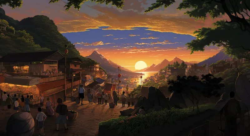 Ghibli Style Landscape Scenes