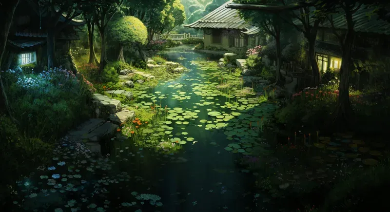 Ghibli Style Landscape Scenes