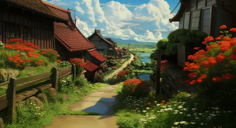 Ghibli Style Landscape Scenes