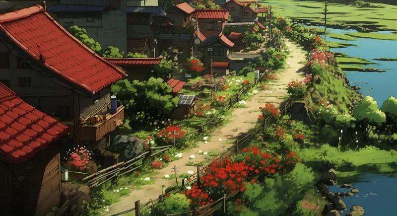 Ghibli Style Landscape Scenes