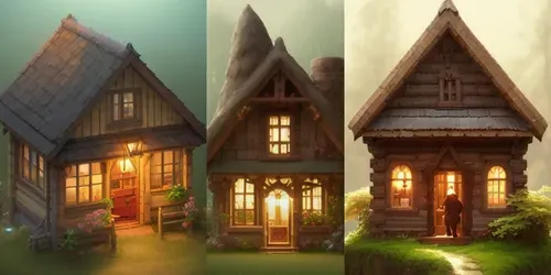 Cute Rustic Houses generated by stable-diffusion