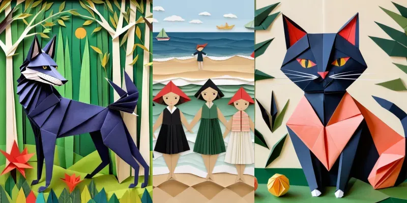 Origami Collage Style generated by undefined