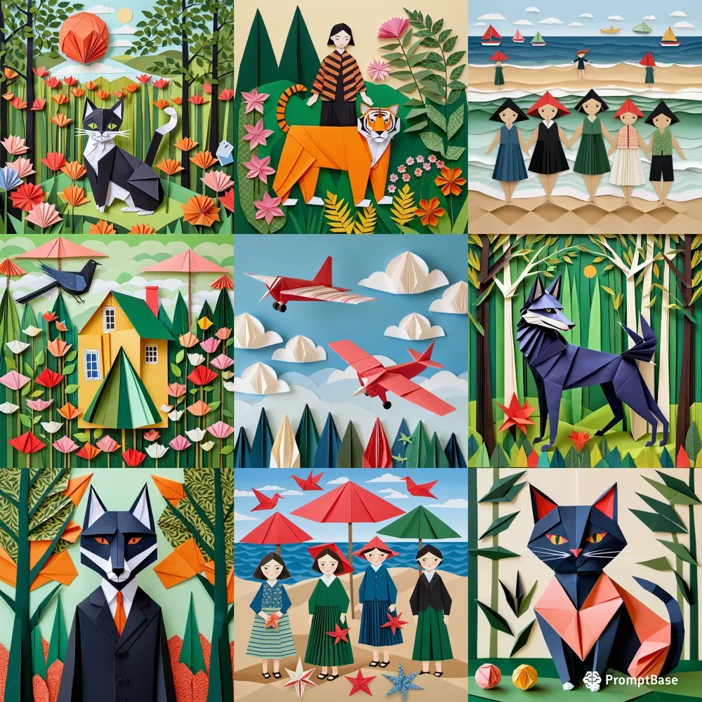 Origami Collage Style
