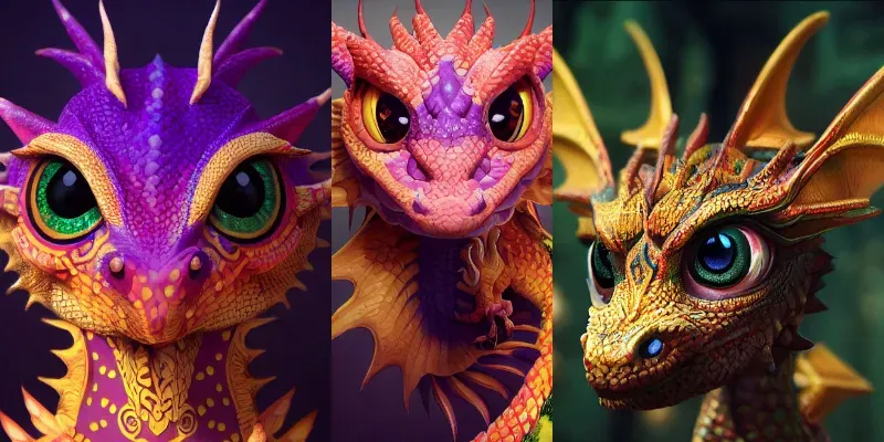 Colorful Baby Dragon generated by undefined
