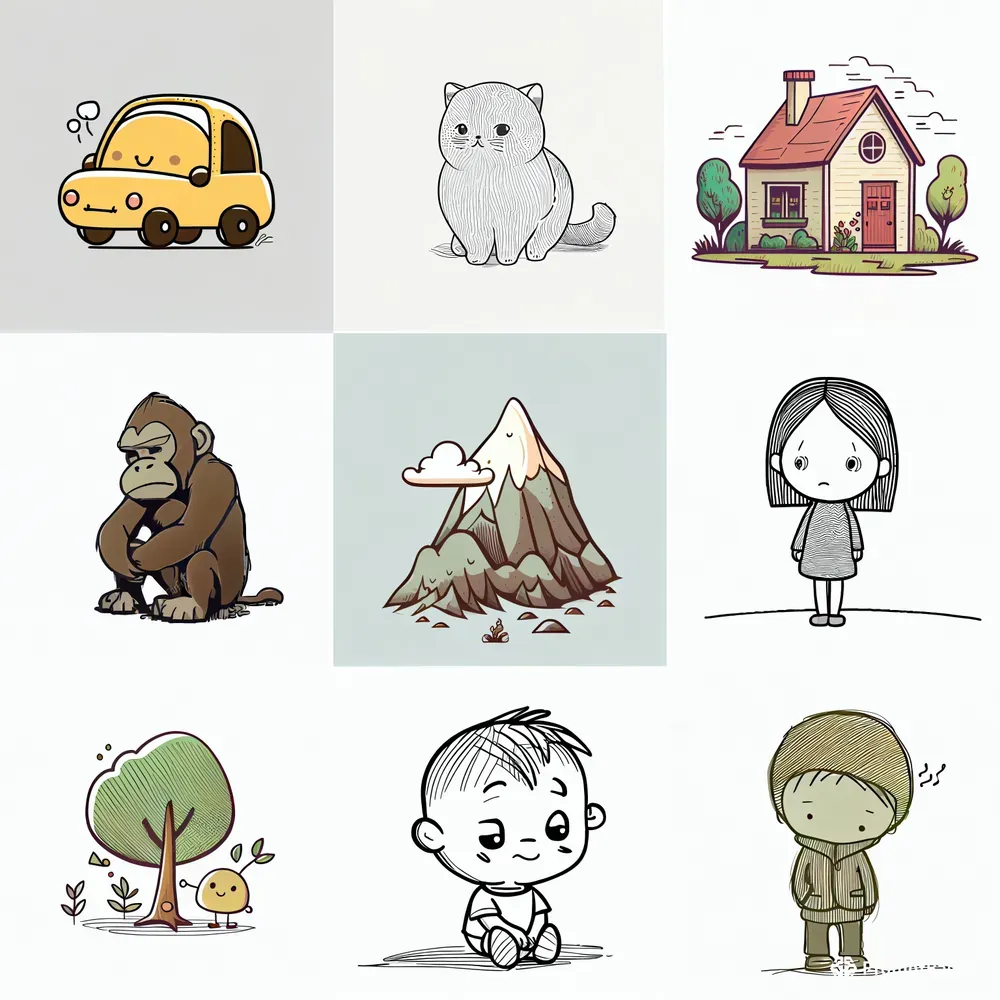 Cartoon Line Drawings