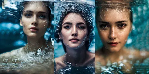 Realistic Women In Water Portraits generated by midjourney