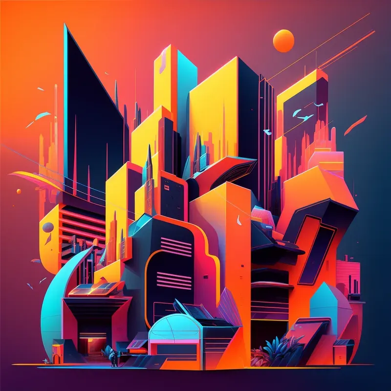 Premium Geometric Vibrant Illustrations