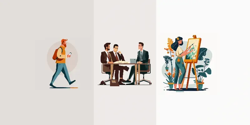 Flat Style Pro Character Illustrations generated by undefined