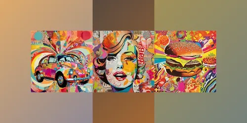 Asymmetrical Pop Collages generated by midjourney