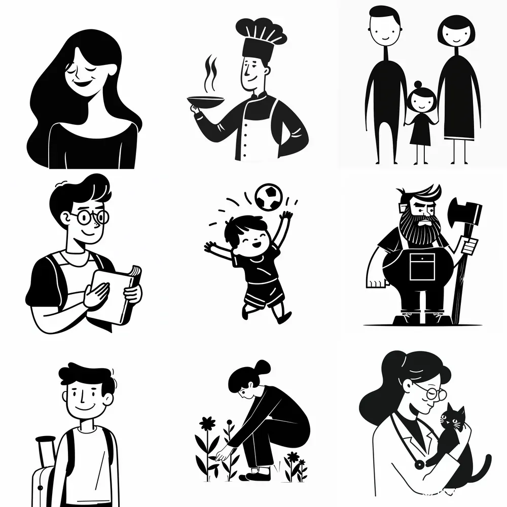 Notion Minimalist Character Illustrations