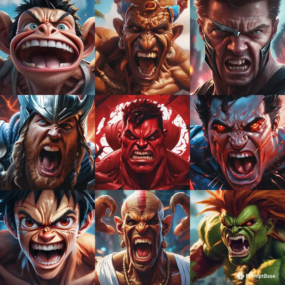Angry Screaming Characters