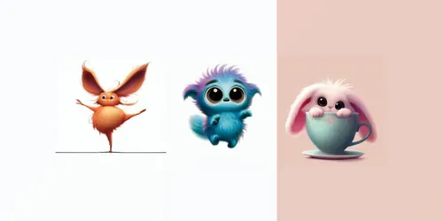 Adorable Pixarinspired Creatures generated by midjourney