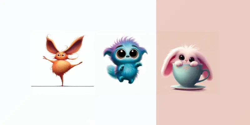 Adorable Pixarinspired Creatures generated by undefined