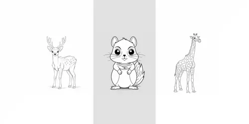 Animal Coloring Pages For Little Kids generated by midjourney