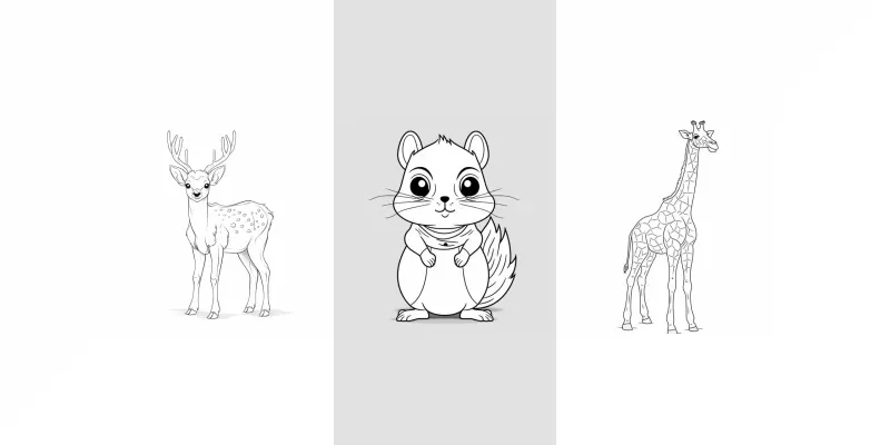 Animal Coloring Pages For Little Kids