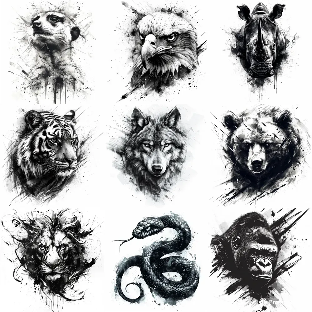 Animal Tattoo Sketches