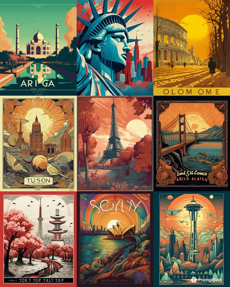 Famous Landmarks And City Posters