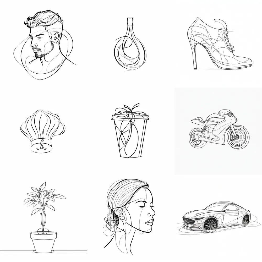 Line Art Drawing Logos